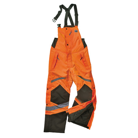 GLOWEAR BY ERGODYNE 8928 S Orange Class E Hi-Vis Insulated Bibs 8928